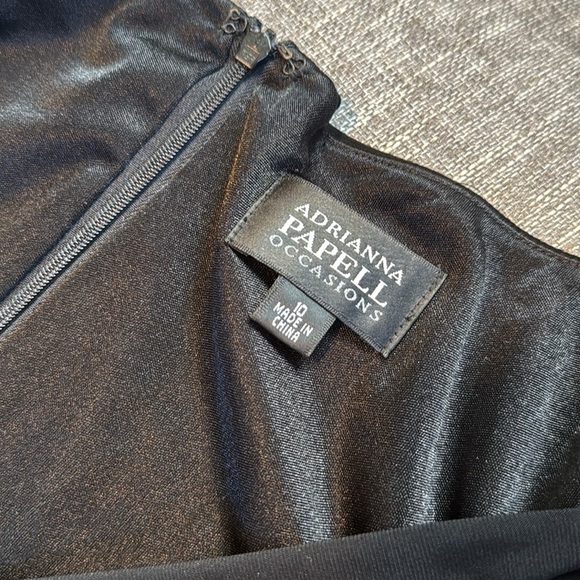 Adrianna Papell Matte Jersey & Hammered Satin Long Maxi Formal Gown Sz 10 - Picture 8 of 9